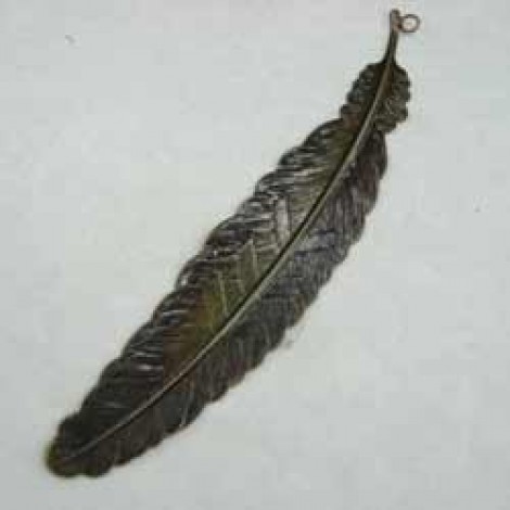 12cm Antique Bronze Feather Bookmark