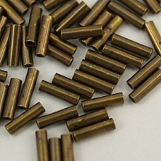 7x2mm Antique Bronze Tube Spacer Beads