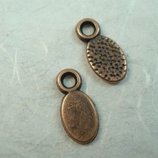 Antique Copper Oval 12.5x6mm Chain Tabs - Pack of 10