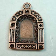 30x22mm Antique Copper Lead-free Pewter Niche Bezel Frame - Each