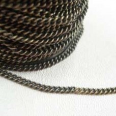 2.7x3.5mm Antique Brass Plated Soldered Curb Chain - Per Metre