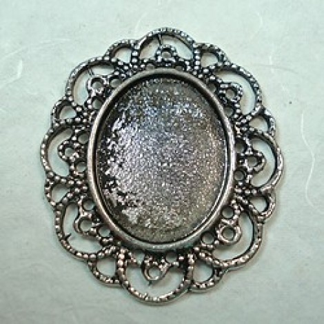 40x35mm Antique Silver Plated Filigree Bezel - Pack of 2 40x35mm Antique Silver Plated Filigree Bezel - Pack of 2