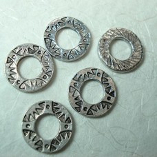 15mm Antique Silver Alloy Donut Ring Links - Pack of 25