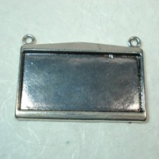 47x32mm Ant Silver Pewter Pendant Bezel Frame w/2 loop - Each