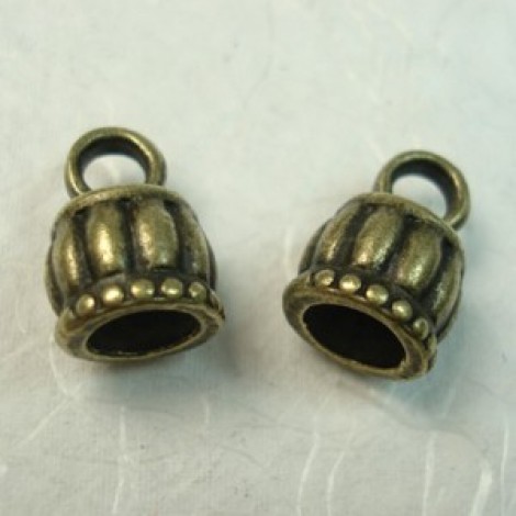 15x10mm (6mm ID) Tibetan Style Ant Bronze Cord End Cap - Pack of 10 15x10mm (6mm ID) Tibetan Style Ant Bronze Cord End Cap - Pack of 10