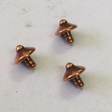 8mm TierraCast Basic Glue-in Large Hole Cap - Antique Copper - Pack of 2