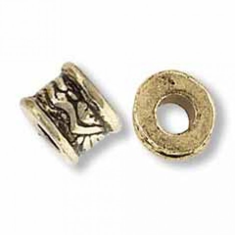 9mm Antique Gold Pewter Rondelle Bead - Pack of 10 9mm Antique Gold Pewter Rondelle Bead - Pack of 10