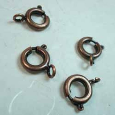 7mm Antique Copper Spring Ring Clasps