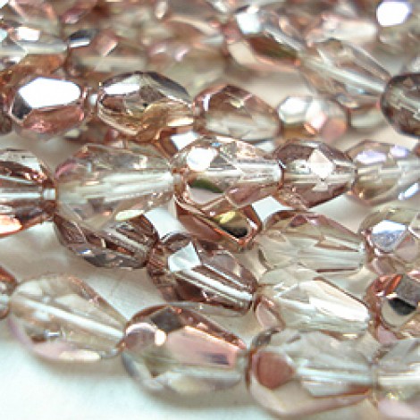 5x7mm Czech Firepolish Drops - Apollo Gold - Pack of 10