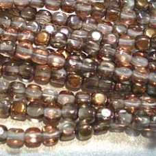 4mm Apollo Gold Czech Glass Cubes - Pack of 50