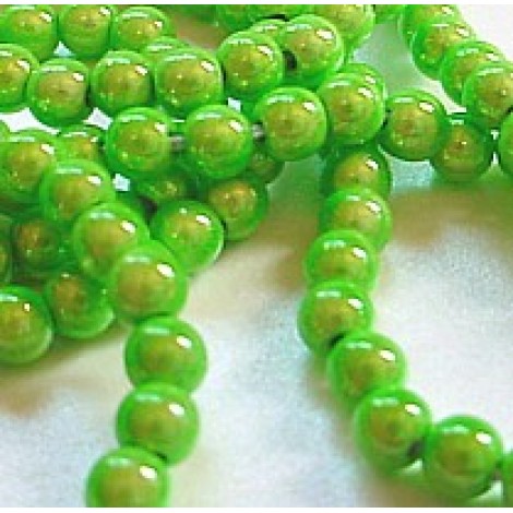 6mm Apple Green Miracle Beads
