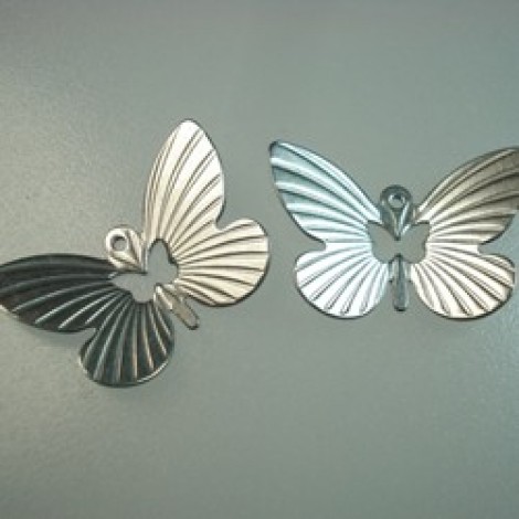 23x15mm Stainless Steel Butterfly Pendants - Pack of 4