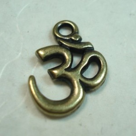 13x18mm TierraCast Om Charms - Brass Oxide - Pack of 2