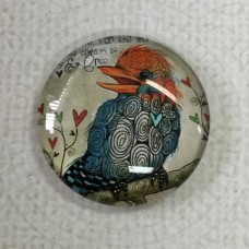 25mm Art Glass Backed Cabochons - Australian Native Birds 1