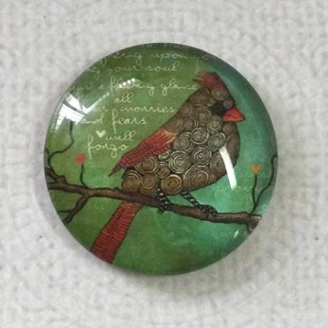 25mm Art Glass Backed Cabochons - Australian Native Birds 10 - Each 25mm Art Glass Backed Cabochons - Australian Native Birds 10 - Each