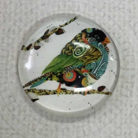 25mm Art Glass Backed Cabochons - Australian Native Birds 3 - Each 25mm Art Glass Backed Cabochons - Australian Native Birds 3 - Each