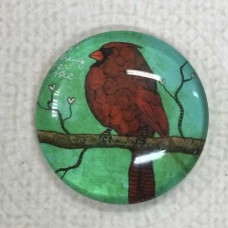 25mm Art Glass Backed Cabochons - Australian Native Birds 4