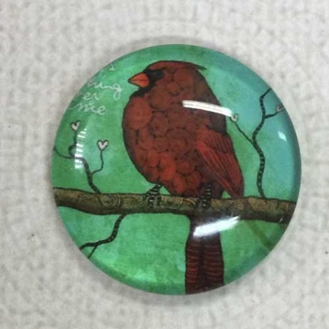 25mm Art Glass Backed Cabochons - Australian Native Birds 4 - Each 25mm Art Glass Backed Cabochons - Australian Native Birds 4 - Each