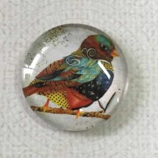 25mm Art Glass Backed Cabochons - Australian Native Birds 8