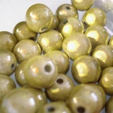 8mm Avocado Green Japanese Miracle Beads - Pack of 10