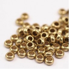 3.8x2mm Raw Brass Rondelle Spacer Beads