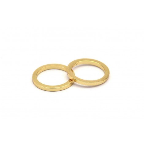 10x1mm Gold Plated Round Link Rings
