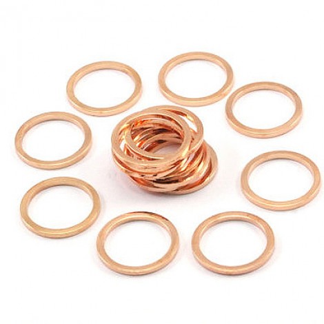 12x1mm Rose Gold Plated Round Link Rings