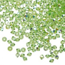 3mm Swarovski Crystal 5328 Bicones - Peridot AB - Pack of 10