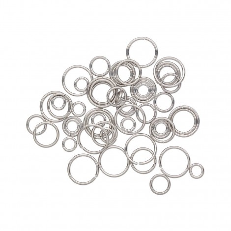 6-12mm OD 18ga Stainless Steel Round Jumpring Mix - Pack of 50 6-12mm OD 18ga Stainless Steel Round Jumpring Mix - Pack of 50