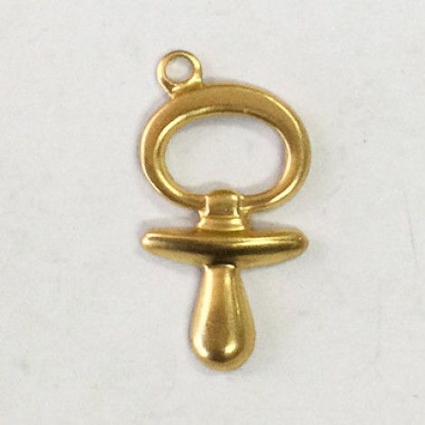 18mm Baby Pacifier Raw Brass Charm