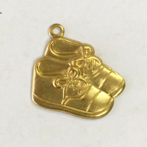 20mm Baby Shoes Brass Charm