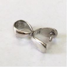 18x6mm Sterling Silver Pinch Bail with Cord Loop Bail - Each