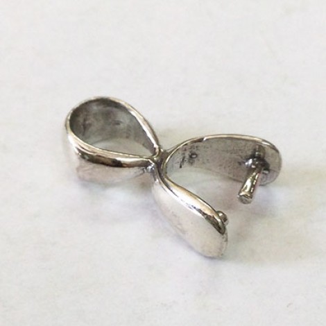 18x6mm Sterling Silver Pinch Bail with Cord Loop Bail 