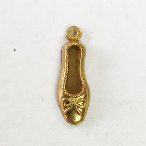 15mm Ballet Shoe (Double Sided) Brass Charm