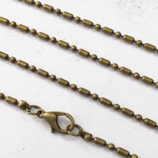 24in 2x4mm Antique Brass Bamboo Ball Chain Necklace