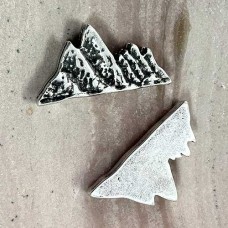 26x13.5mm (ID10x2mm) Mountain Range Leather Slider - Antique Silver - Each