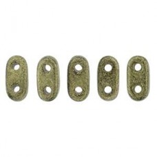 2x6mm CzechMates 2-Hl Bar Beads - Met Suede Gold - 10gm