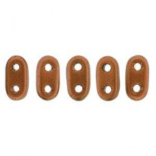 2x6mm CzechMates 2-H Bar Beads- Matte Met Ant Copper - 10gm