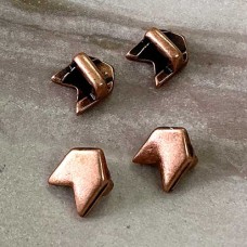 3mm Flat Leather Chevron Slider - Ant Copper - Pack of 2
