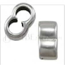 10x5mm (ID 4mm x 2) Smooth Double Slider for double strand of 4mm Round Cord  - Pack of 2