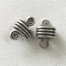 25x18mm Ant Silver Spiral Spacer for Licorice Leather - Each