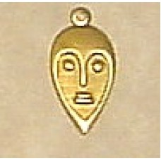African Mask Brass Charm