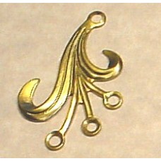 30mm Leaf Drop Raw Brass Finding - Left - Pack of 4