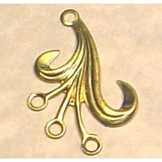 30mm Leaf Drop Raw Brass Finding - Right - Pack of 4