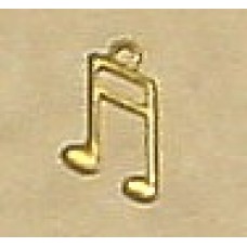 8mm Music Notes Raw Brass Charm - Pack of 10
