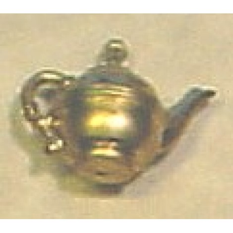 Teapot Brass Charm (Double Sided)