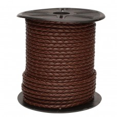 3mm Beadsmith Dark Brown Bolo Woven Leather Cord - Per Metre