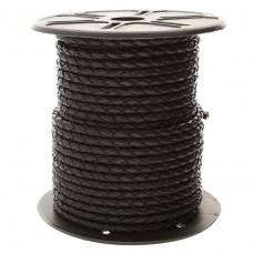 4mm Beadsmith Black Bolo Woven Leather Cord - Per Metre