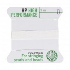 Griffin High Performance Bead Cord - White -Size 0 (0.30mm) - 2 metres