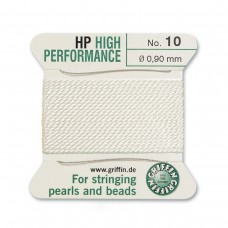 Griffin High Performance Bead Cord - White -Size 10 (0.90mm) 2 metres